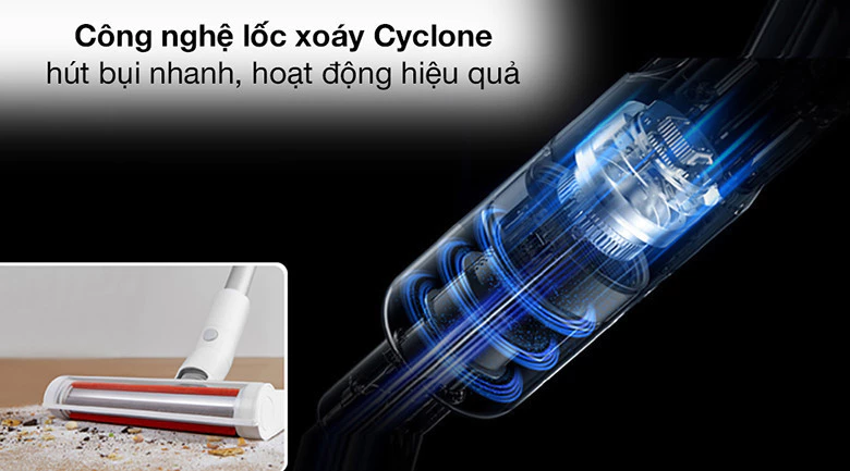 Máy hút bụi không dây Xiaomi Cleaner Light 7 Công nghệ Cyclone tạo lực hút mạnh mẽ