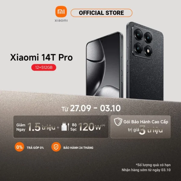 Điện thoại thông minh Xiaomi 14T Pro (12+512GB)