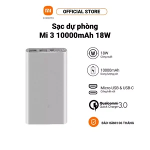 Pin sạc dự phòng 10000mAh Mi 18W Fast Charge Power Bank 3 (Xám)