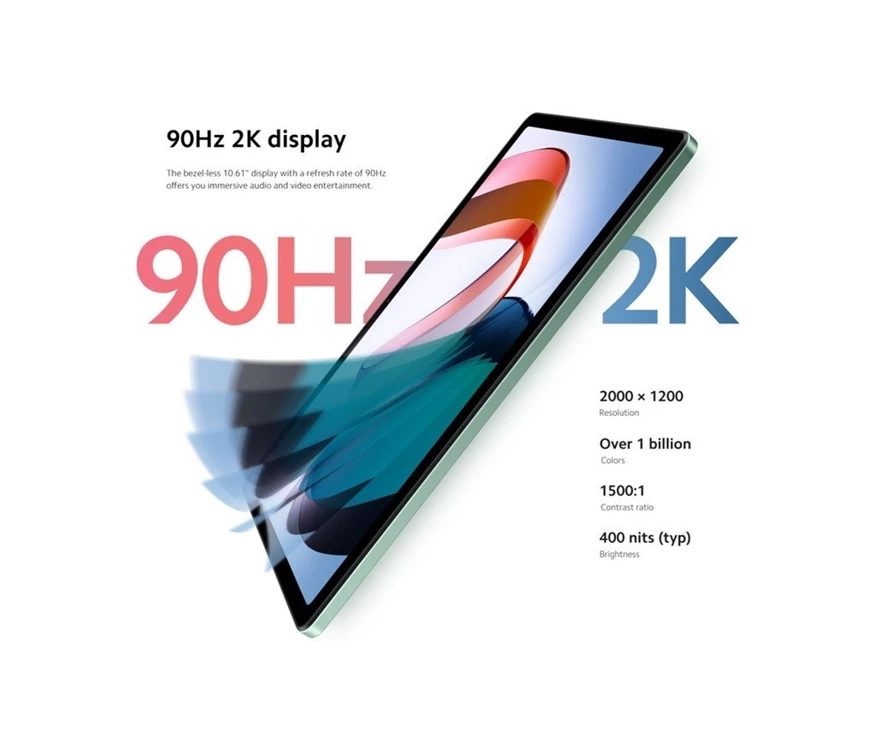 Máy tính bảng Redmi Pad | MediaTek Helio G99 | Pin 8000 mAh Sạc nhanh 18W 5 Redmi Pad sẽ có màn hình LCD IPS 10.61 inch với độ phân giải 2000 x 1200 pixel, tần số quét 90Hz
